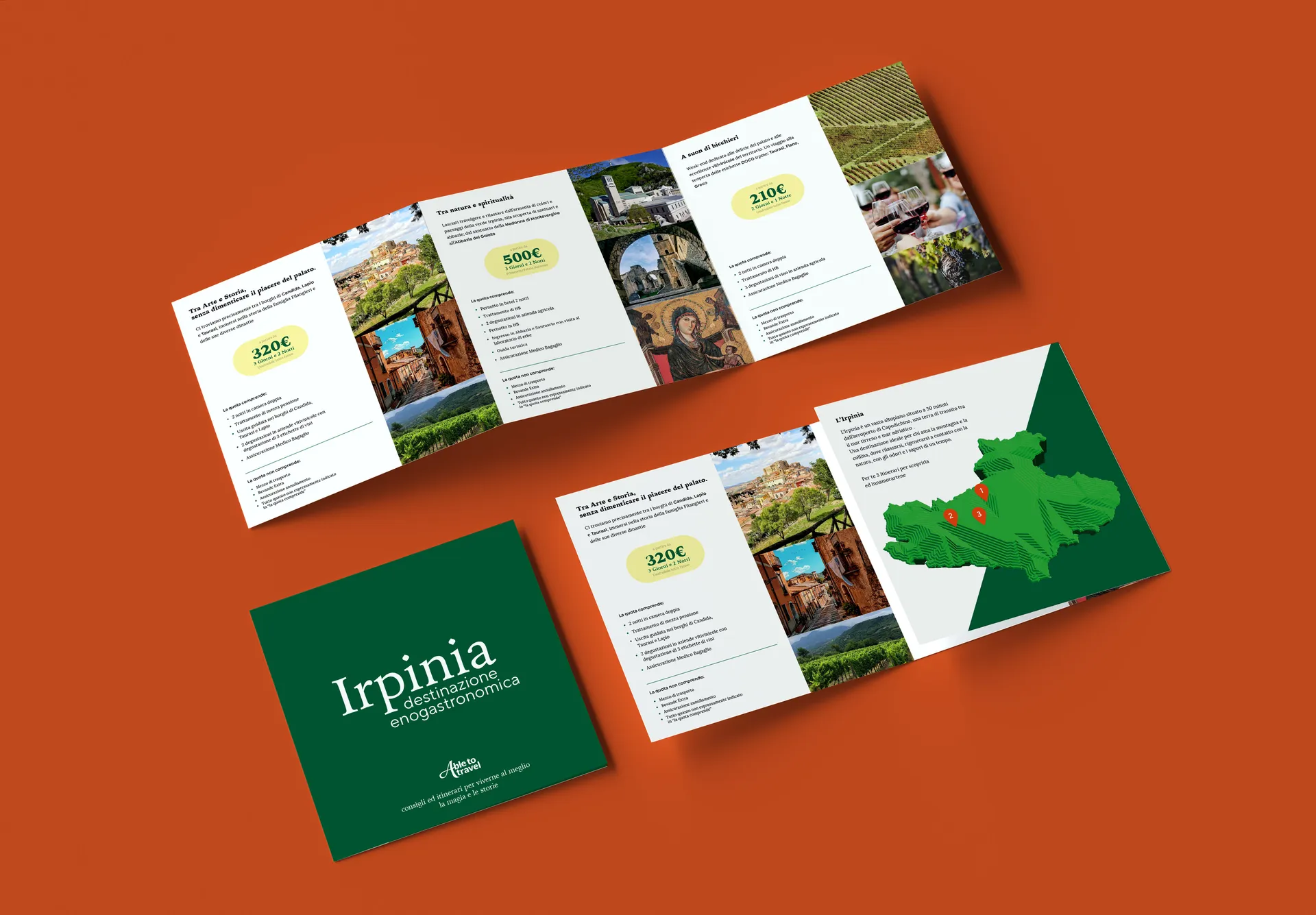 Brochure dedicata agli itinerari enogastronomici in Irpinia