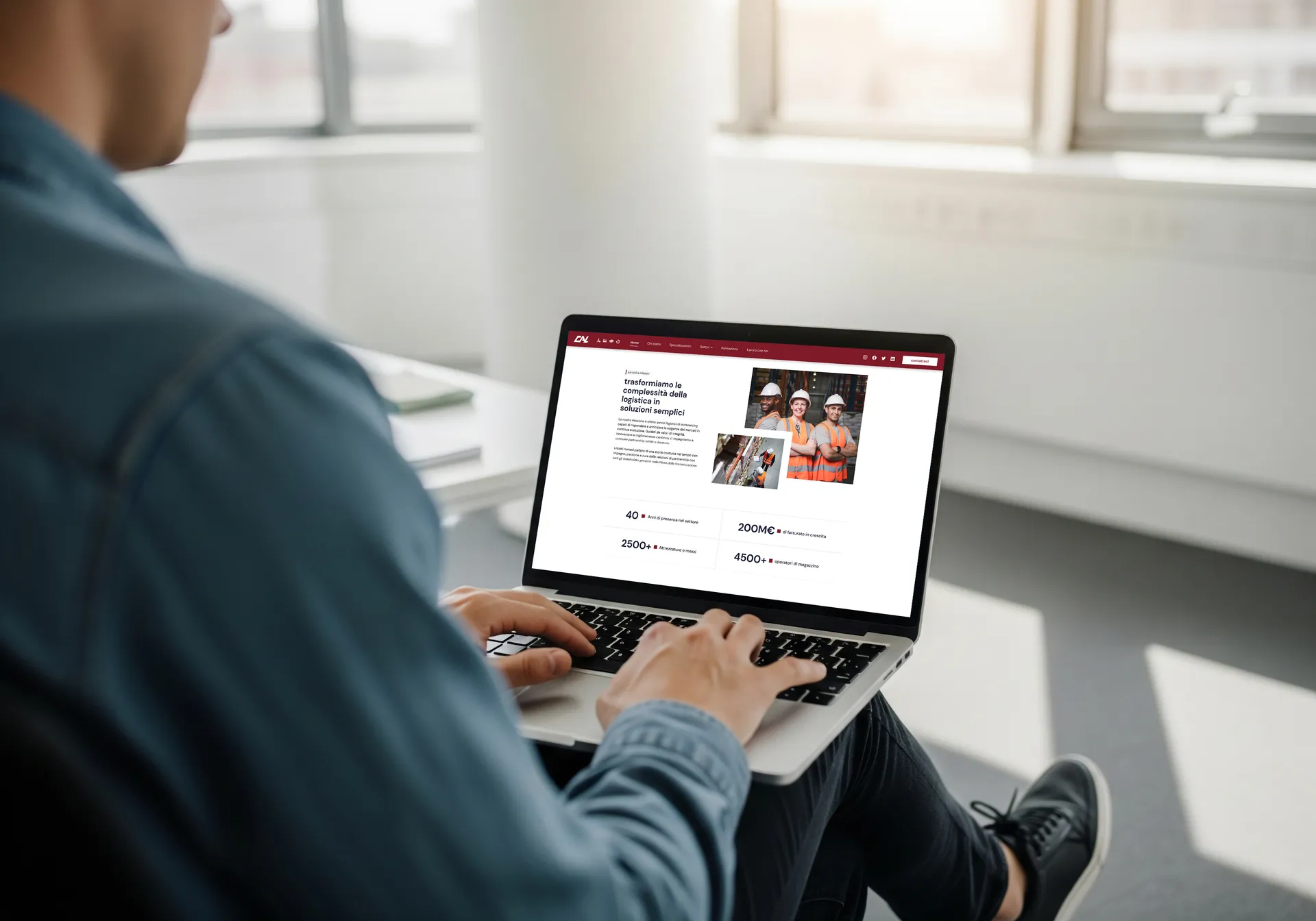 Mockup della sezione dati del sito web CAL