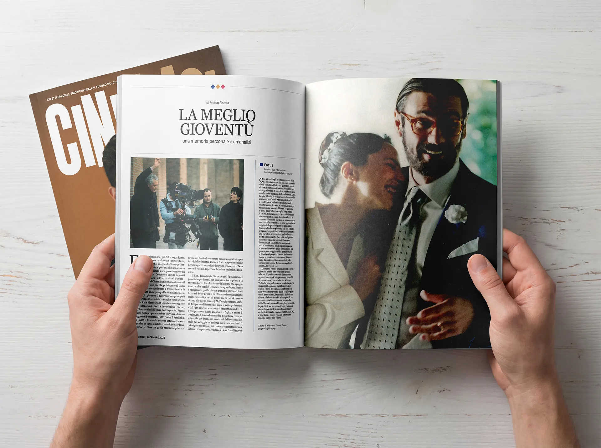 Doppia pagina del magazine CineMoi dedicata a La meglio gioventù