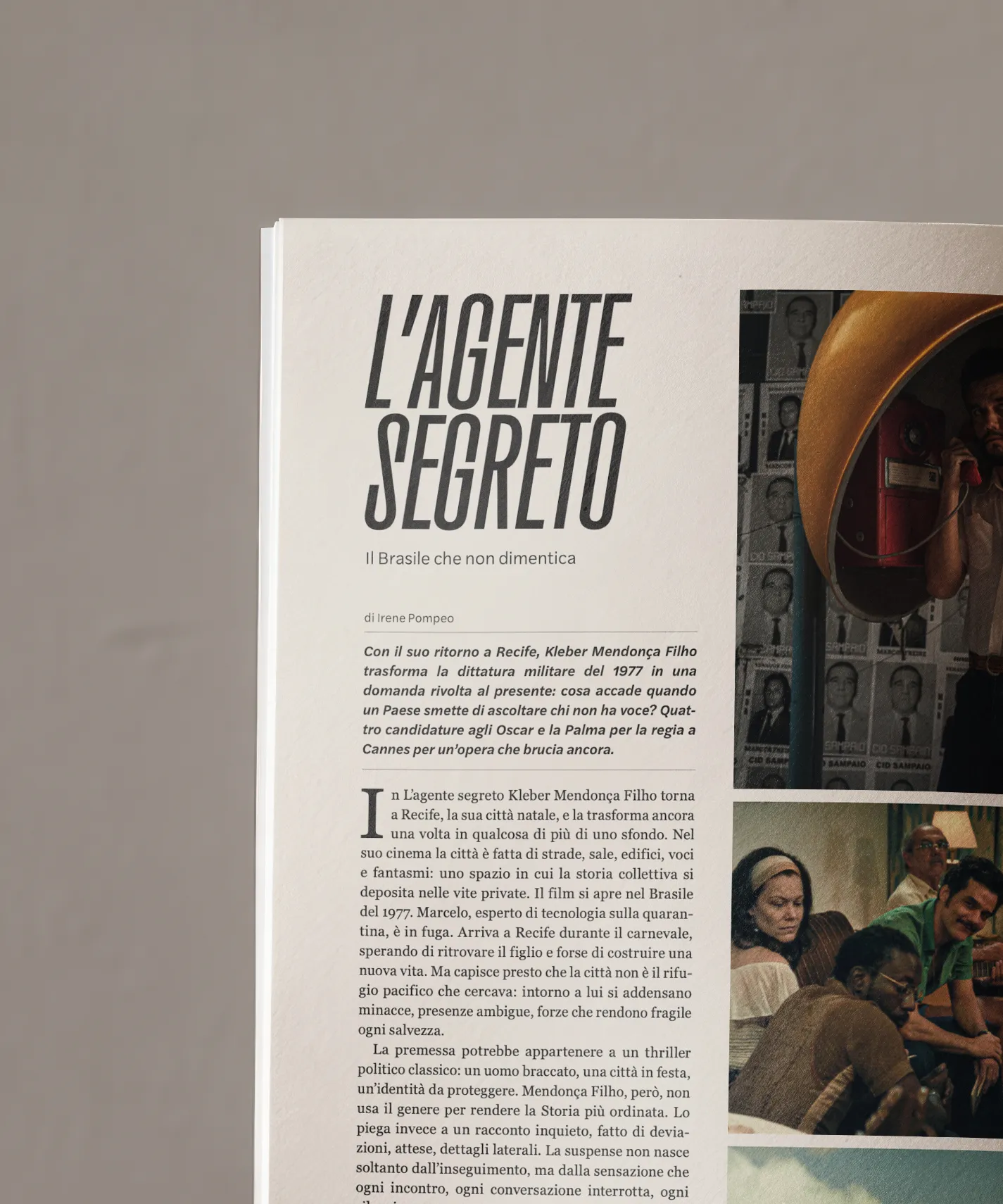 Apertura editoriale di CineMoi dedicata a L’agente segreto
