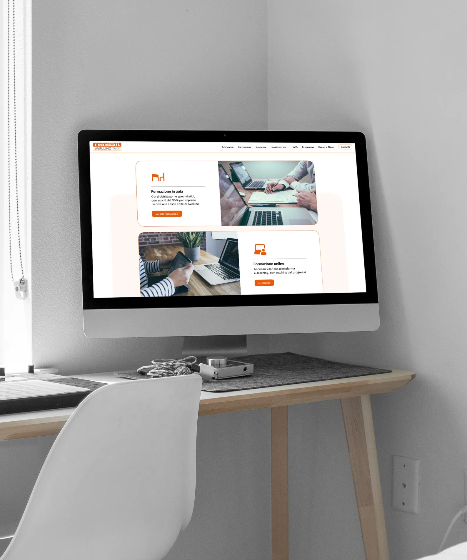 Offerta formativa di Formedil Avellino visualizzata su computer desktop